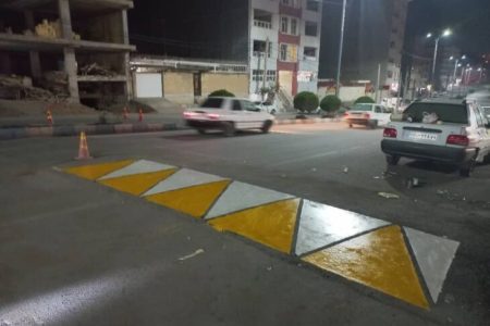 رنگ آمیزی سرعت گیرهای سطح شهر مسجدسلیمان